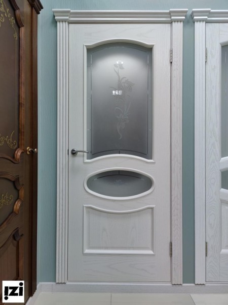Межкомнатные двери от производителя шпонированные Оливия Тон 27 Ясень жемчуг ,Г