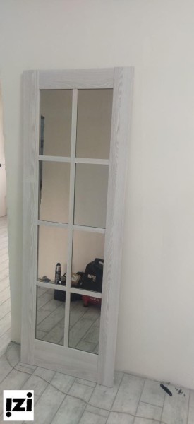 М-42-5 лиственница белая стекло чёрное  двери в Ростове на Дону