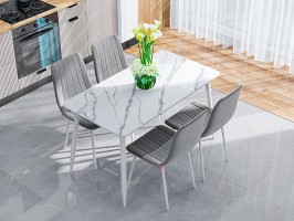 Стол Uni-Form-S2.2B SGrey/White Matt Marble