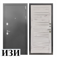 Входные двери Дублин Канадский дуб Арктик, горизонтальные вставки - зеркало. квартира