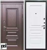 Входные двери Глория с объемными элементами дуб шоколад Внутри: панель МДФ 10 мм с объемными элементами - дуб беловежский (белый, дверь для квартиры )
