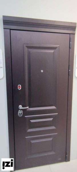 Входные двери Глория с объемными элементами дуб шоколад Внутри: панель МДФ 10 мм с объемными элементами - дуб беловежский (белый, дверь для квартиры )
