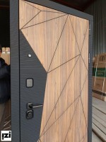 Входные двери Милан черный и орех коньяк, МДФ 10 мм, пленка софт Белый , без фрезеровки) дверь квартира