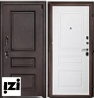 Входные двери Эталон 3 муар коричневый / белый матовый дверь уличная