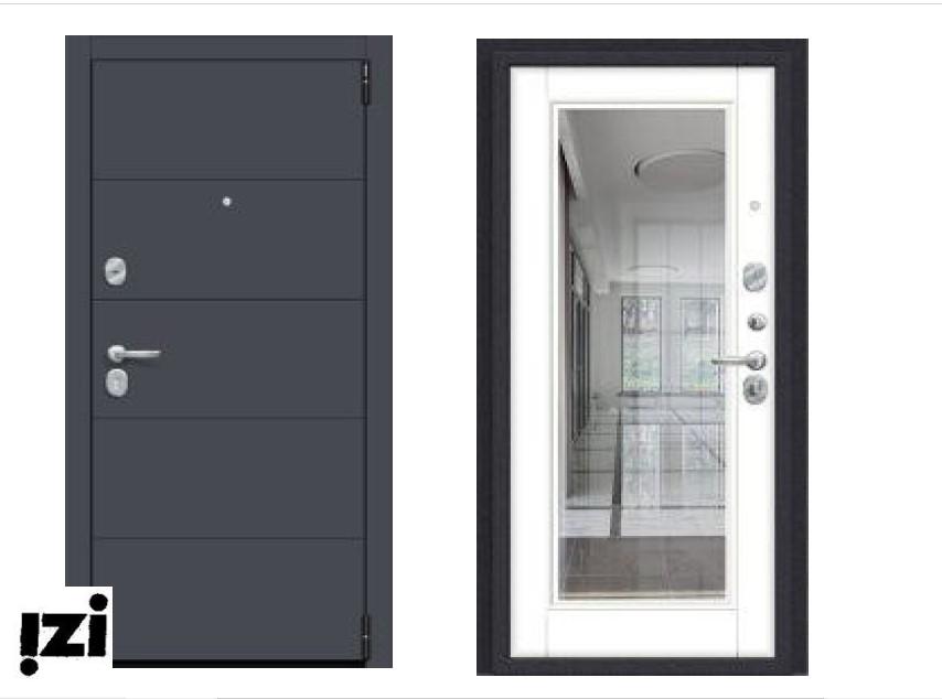 Входные двери Porta R-3 4/П61 Graphite Pro/Super White R/Лунный камень Оптовая. двери для квартиры с зеркалом