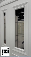 Межкомнатные двери Касабланка 2200мм, эмаль белая стекло