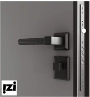 Входные двери Identi (комплект из  2-х ручек и замка) Квадратные,  черные Morgan Secret IDENTI