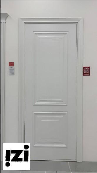 Межкомнатные двери Акцент 2200мм, эмаль белая стекло