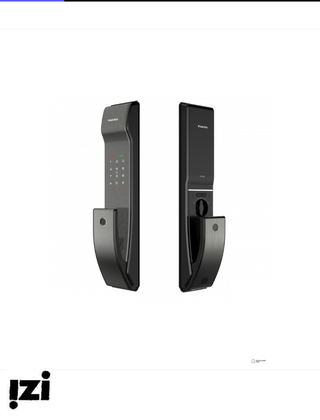 Врезной электронный дверной замок Kaadas K9-5W Black с отпечатком пальца