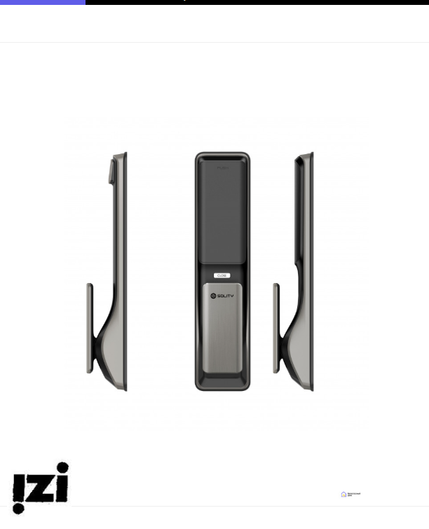 Электронный дверной замок Solity GSP-2000BK Dark Silver с отпечатком пальца