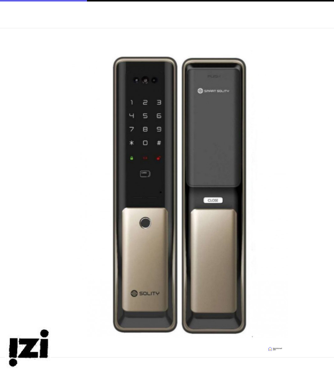 Электронный дверной замок Solity GP-6000BAK Champagne Gold с Face ID