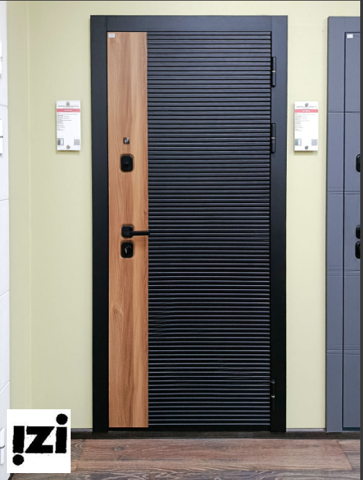 Входная дверь OIKO ACOUSTIC Art Black/Wood/DIM I-10 Angel Matt