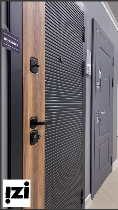 Входная дверь OIKO ACOUSTIC Art Black/Wood/DIM I-10 Angel Matt