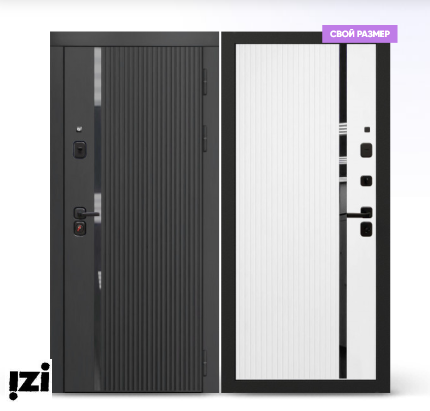 Входная дверь OIKO ACOUSTIC Art Black/Art Софт белый