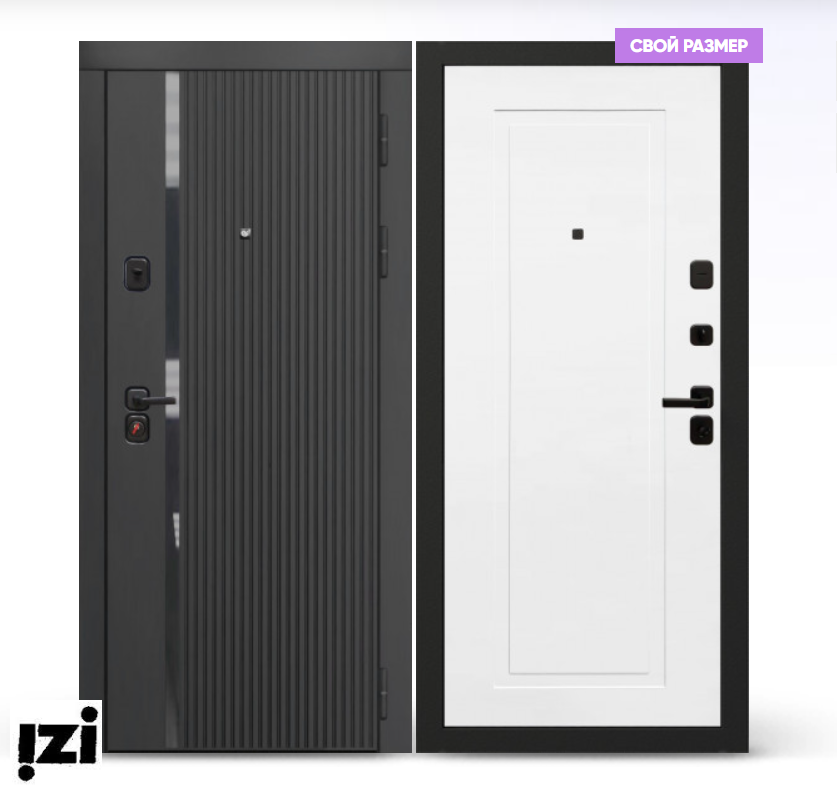 Входная дверь OIKO ACOUSTIC Art Black/K1 Софт белый