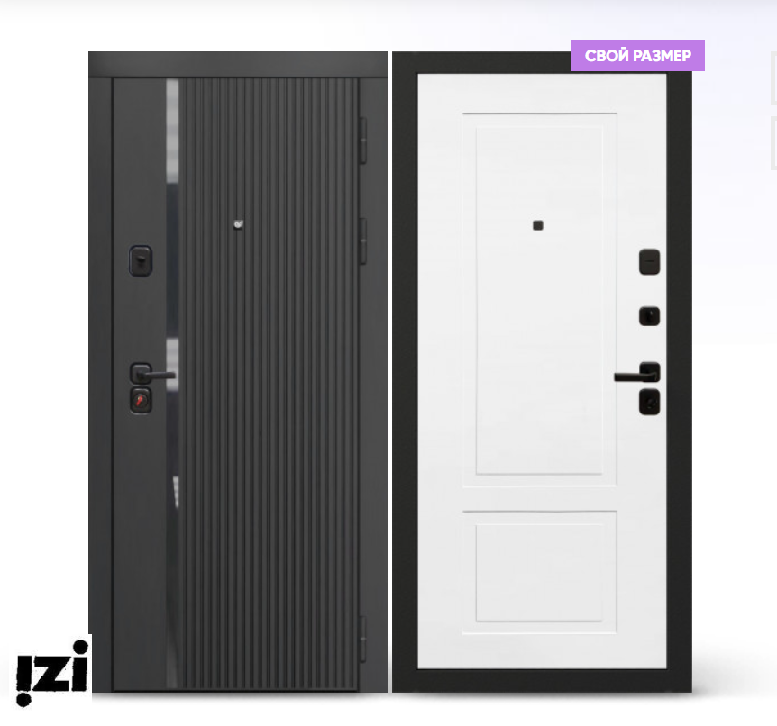 Входная дверь OIKO ACOUSTIC Art Black/K2 Софт белый