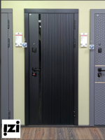 Входная дверь OIKO ACOUSTIC Art Black/Reflex Софт белый зеркало