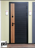 Входная дверь OIKO ACOUSTIC Art Black/Wood/K2 Софт белый