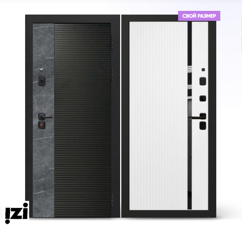 Входная дверь OIKO ACOUSTIC Art Black/Marble/Art Софт белый