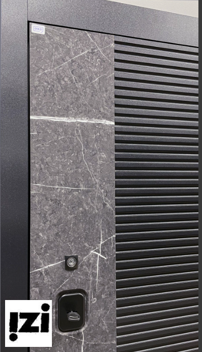 Входная дверь OIKO ACOUSTIC Art Black/Marble/K1 Софт белый