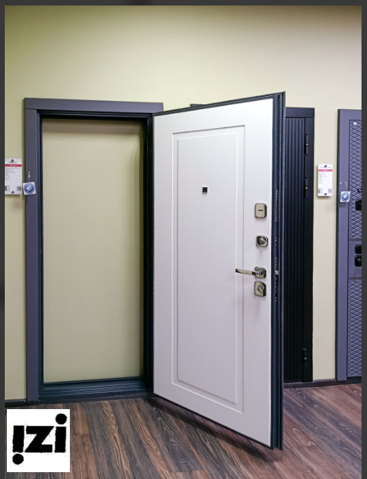 Входная дверь OIKO ACOUSTIC Art Black/Marble/K1 Софт белый