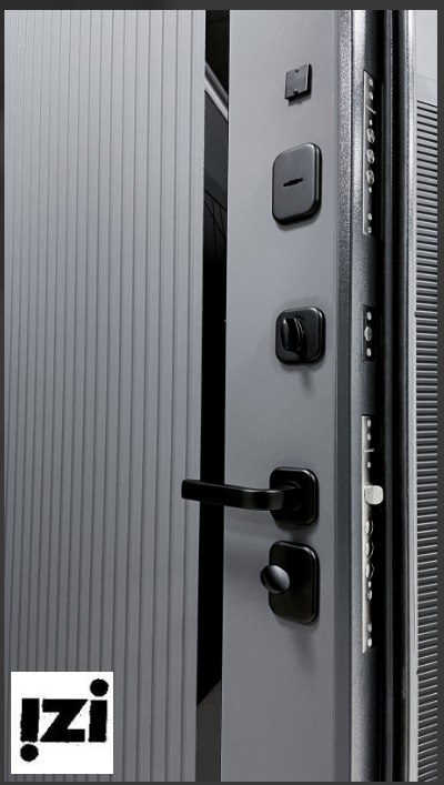 Входная дверь OIKO ACOUSTIC Grafika-2 Grafit Wood/Art Софт серый