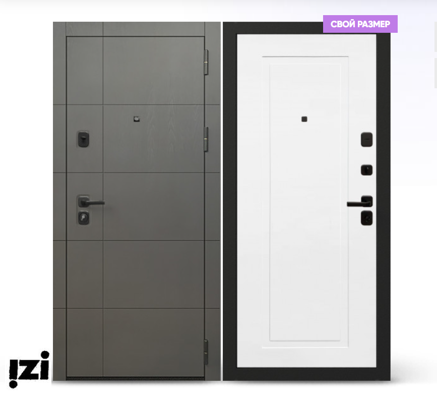 Входная дверь OIKO ACOUSTIC Grafika-2 Grafit Wood/K1 Софт белый