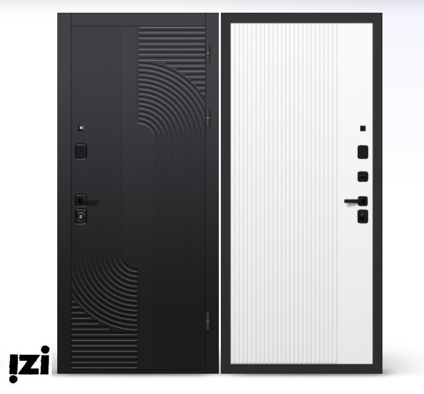 Входная дверь OIKO Standart Orbit Black / Софт Белый