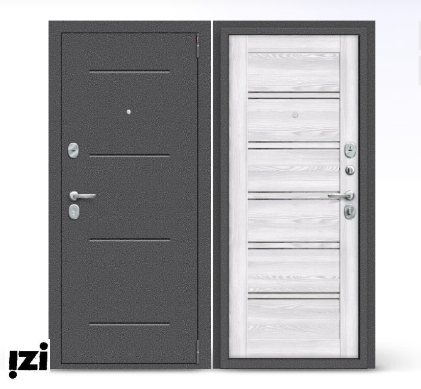 Стальная дверь Porta R 104.П28 Антик Серебро/Riviera Ice