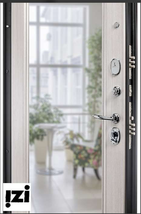 Стальная дверь Porta S-3 51.П61 Almon 28/Bianco Veralinga зеркало