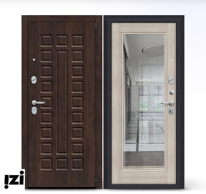 Стальная дверь Porta S-3 51.П61 Almon 28/Cappuccino Veralinga зеркало