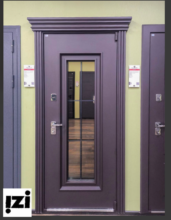 Входная дверь OIKO T 110 SP 1 Муар 8019/9003/Белый терморазрыв