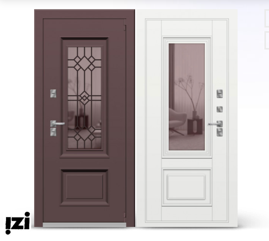 Входная дверь OIKO T 110 SP 2 Муар 8019/9003/Белый терморазрыв