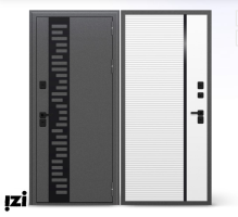 Входная дверь OIKO Termo 401 Антик серый / Белый терморазрыв