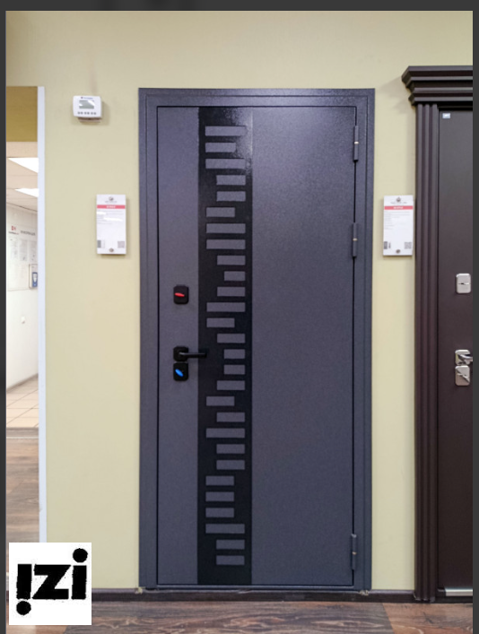 Входная дверь OIKO Termo 401 Антик серый / Белый терморазрыв