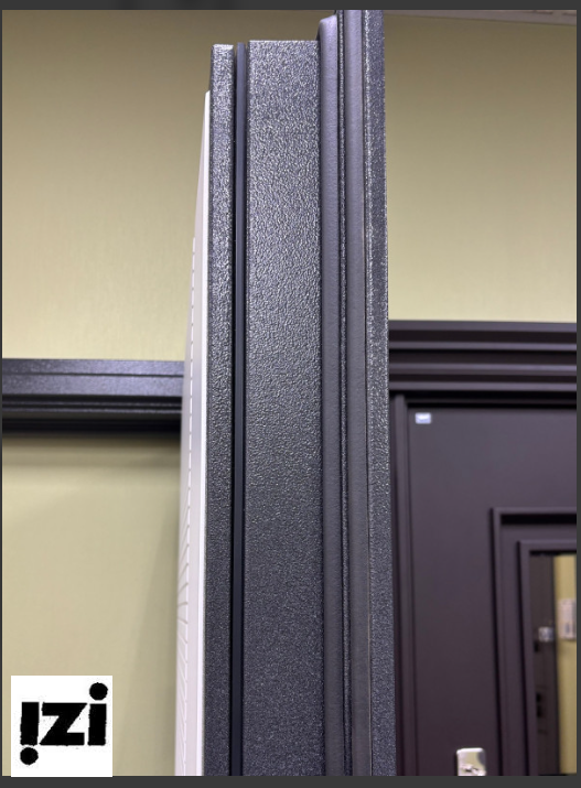 Входная дверь OIKO Termo 401 Антик серый / Белый терморазрыв