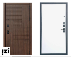 Входные двери Браун /белый квартирная