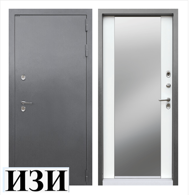 Входные двери  Герда зеркало серебро терморазрыв