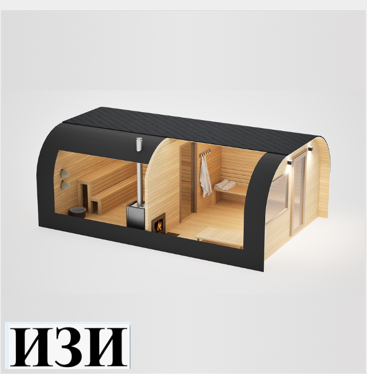 Двухсекционная баня квадро-хаус 2,5м х 6м (Квадро - Овал) Ростов на Дону