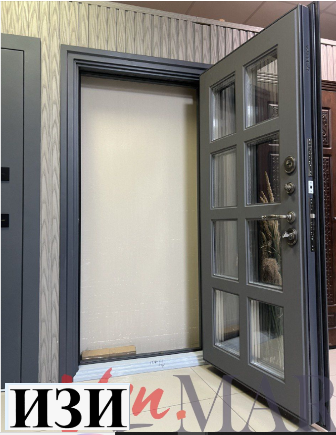 Входные двери Афродита Матовый гладкий 7024.терморазрыв