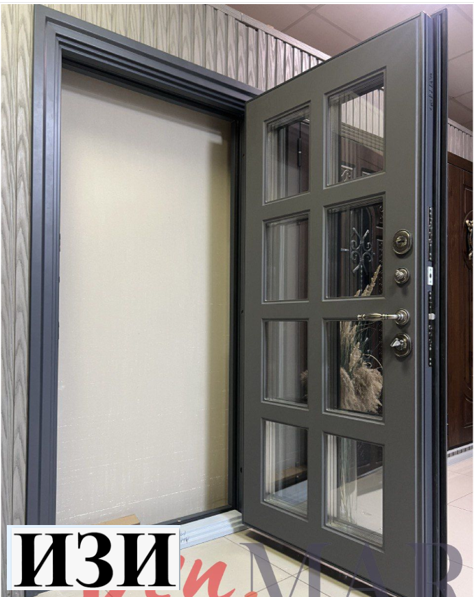 Входные двери Афродита Матовый гладкий 7024.терморазрыв