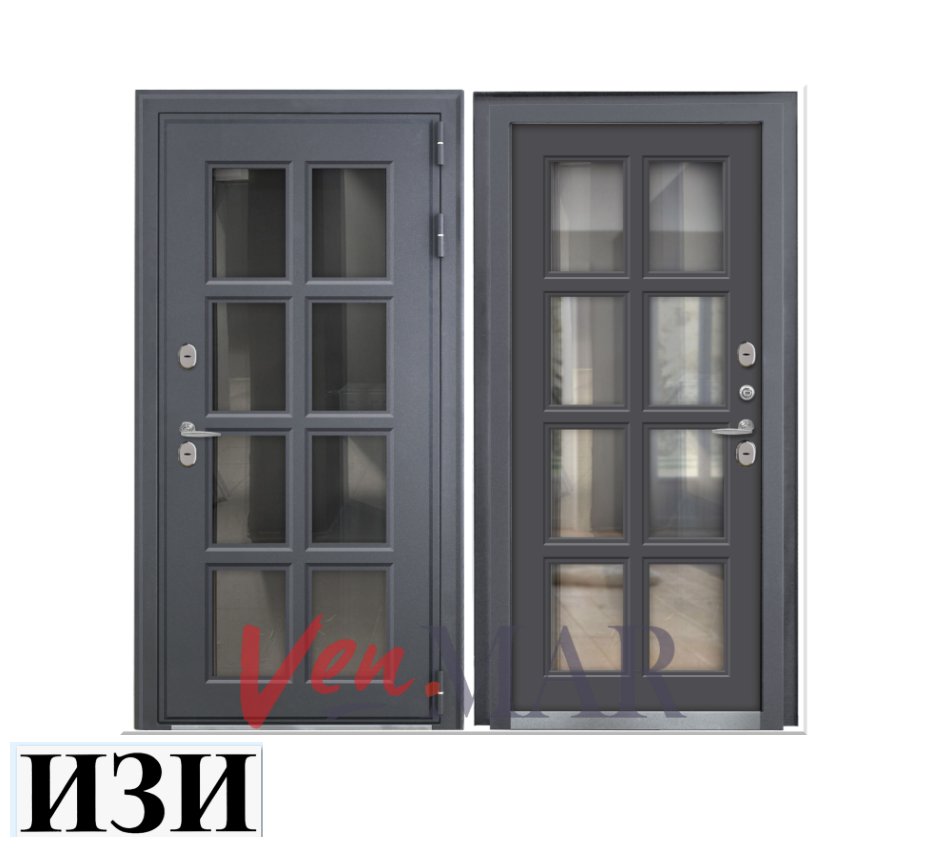 Входные двери Афродита Матовый гладкий 7024.терморазрыв