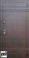 Входные металлические двери ГОРИЗОНТ МДФ панель 10мм, ПВХ ЕвроГрупп "венге 950 поперечный, Дверь для квартиры