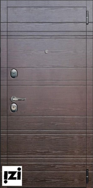 Входные металлические двери ГОРИЗОНТ МДФ панель 10мм, ПВХ ЕвроГрупп "венге 950 поперечный, Дверь для квартиры