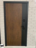 Входные двери Краснодара СТОУН ПВХ Коричневый камень 57804-77, вставка Черный Кварц ZB 999-2 двери для квартиры