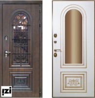 Входные двери ,ВАЛЕНСИЯ Покрытие снаружи: Влагостойкий МДФ 16 мм (Грецкий орех Винорит), дверь для частного дома, коттеджа  квартиры