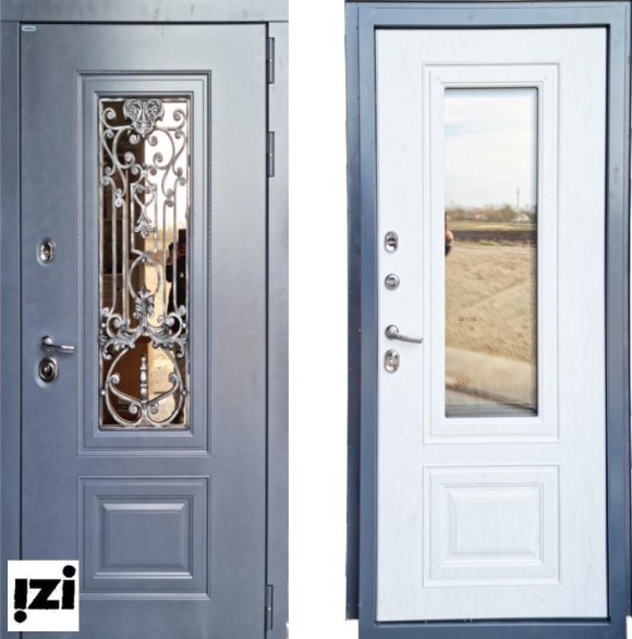 Входные двери ,ВЕРСАЛЬ Покрытие снаружи: Влагостойкий МДФ 22 мм (Эмаль RAL 7024), дверь для частного дома, коттеджа  квартиры