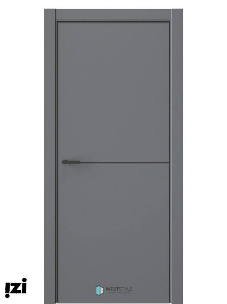 Двери IN39 Soft Touch - Макиато Черная кромка по периметру полотна, молдинг черный, врезка под замок Morelli