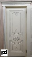 Межкомнатные двери Моцарт эмаль ral 9010 + патина серебро (погонаж обычный) глухая
