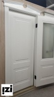 Межкомнатные двери Ультра С-2 эмаль сапфир Стекло фотопечать белое Погонаж телескоп ДГ